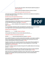 Quiz 1: Atomic Structure, Materials Properties, and Material Classes