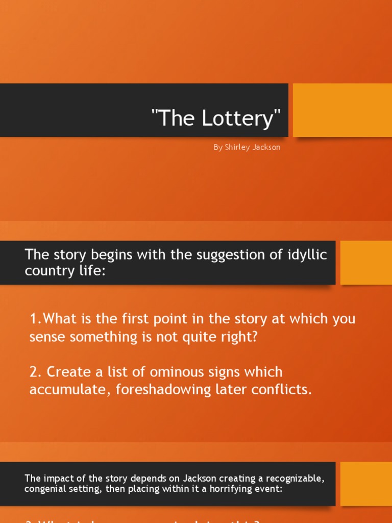 The Lottery Questions PDF