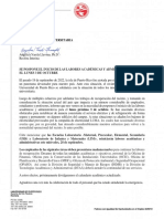 Carta circular de la UPR Recinto de Río Piedras 