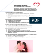 Cuestionario de Parejas - Que Tan Saludable Es Tu Matrimonio