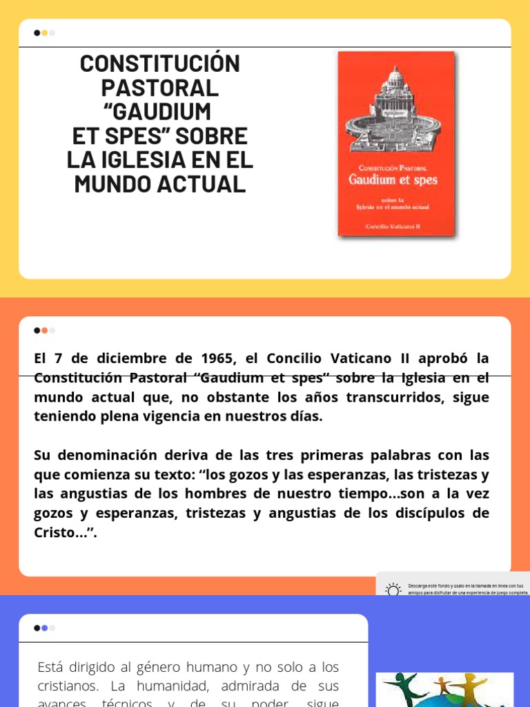 Gaudium et Spes: La Iglesia y el Mundo Actual | PDF | Iglesia Católica ...