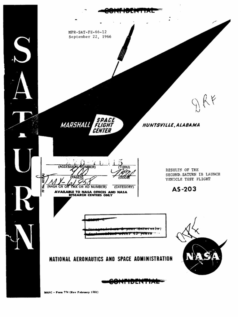 Results of The Second Saturn IB Launch Vehicle Test Flight AS-203 | PDF ...