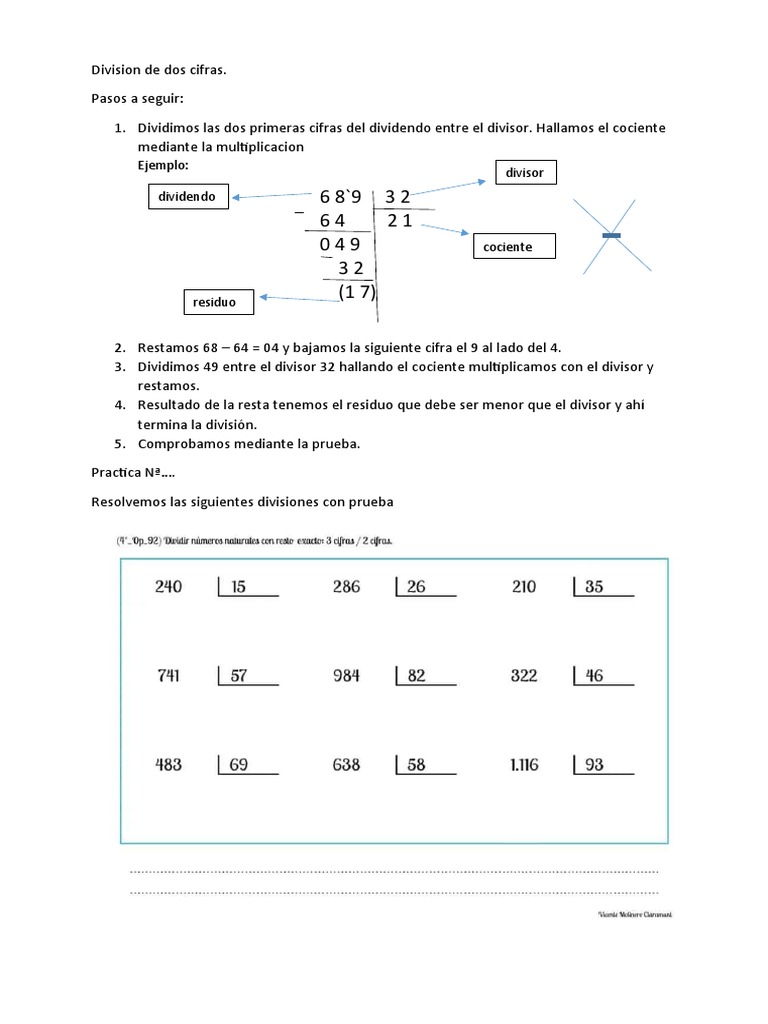 Division De Dos Cifras Pdf