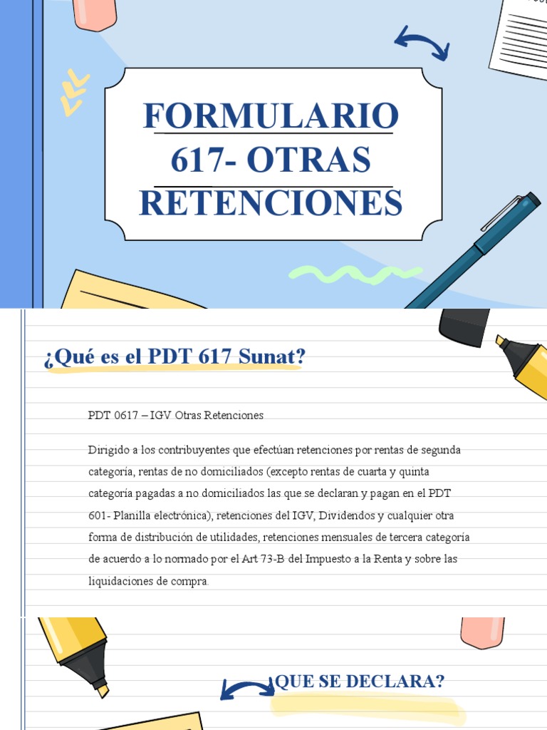 PDT 617 FM | PDF | Impuestos | Impuesto sobre la renta
