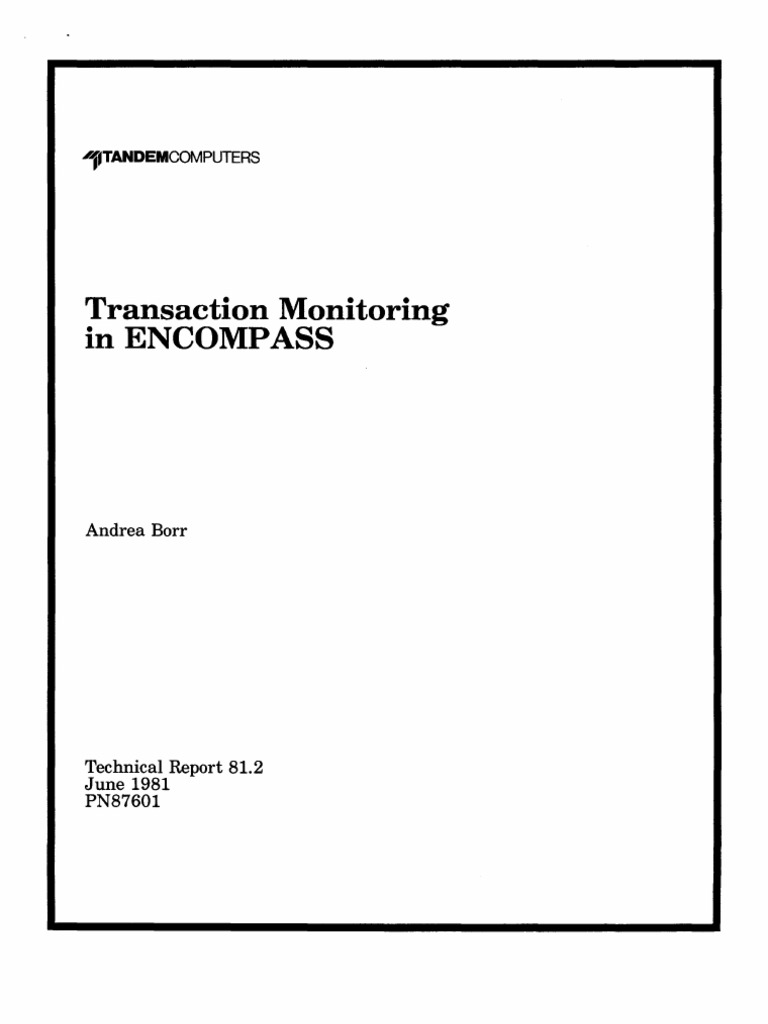 Transaction Monitoring in Encompass: '1tandemcomputers | PDF | Computer ...