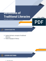 U1L1 - Definitions of Traditional Literacies