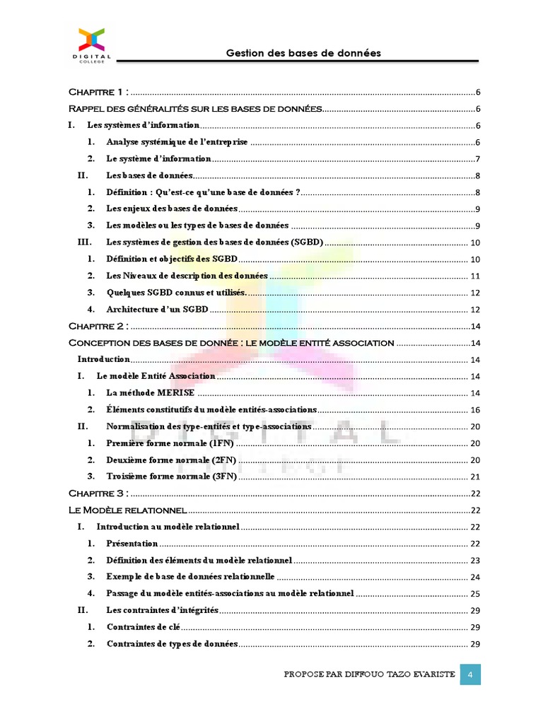 Gestion des bases de données informatisées | PDF | Bases de données ...