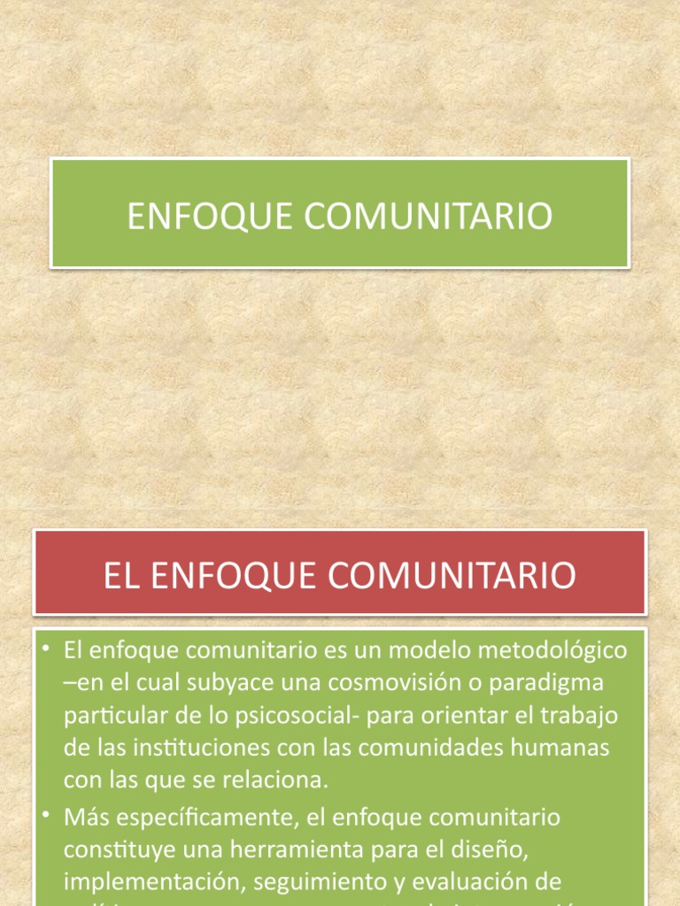 Enfoque Comunitario PDF Evaluación Toma de decisiones