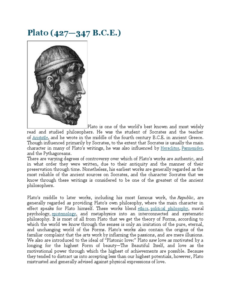 Overview of Plato's Philosophy and Influence | PDF | Philosophy