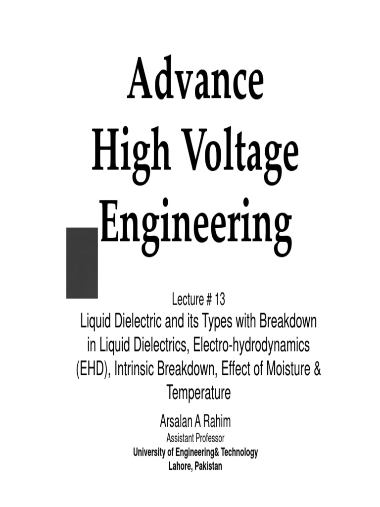Advance High Voltage Engineering | PDF | Electrical Breakdown