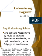 ARALIN 3- Ang Akademikong Pagsulat