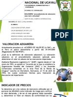 VALORACION ADUANERA "Procedimiento de Valoración Aduanera en El Perú, Caso Real o Simulado"