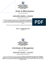 Certificate of PARTICIPATION DEPED