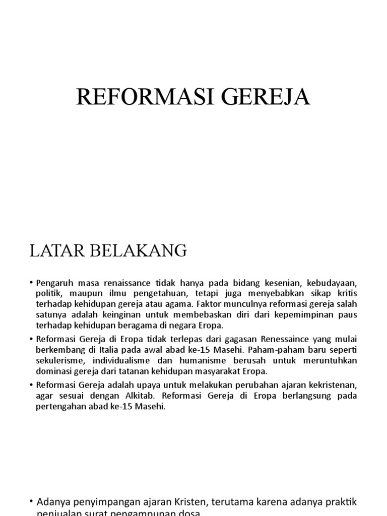 Reformasi Gereja | PDF