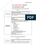 TARGET LANGUAGE - GRADE 7 - English Discovery