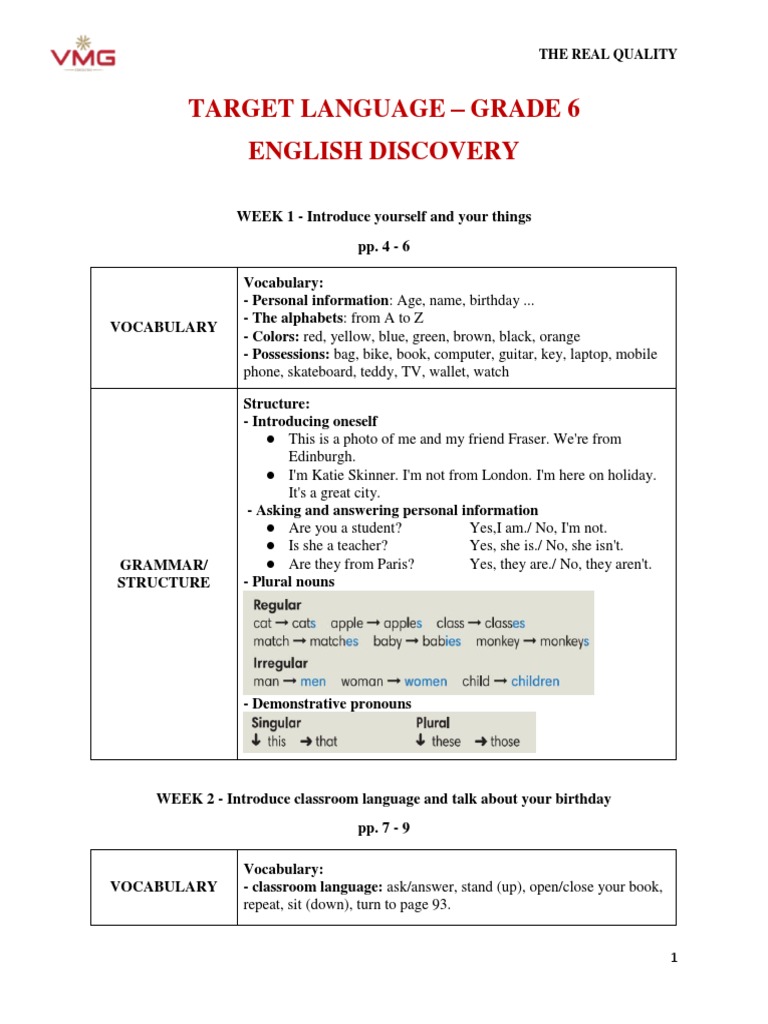 Grade 6 English Discovery Guide | PDF | Potato Chip | Phrase