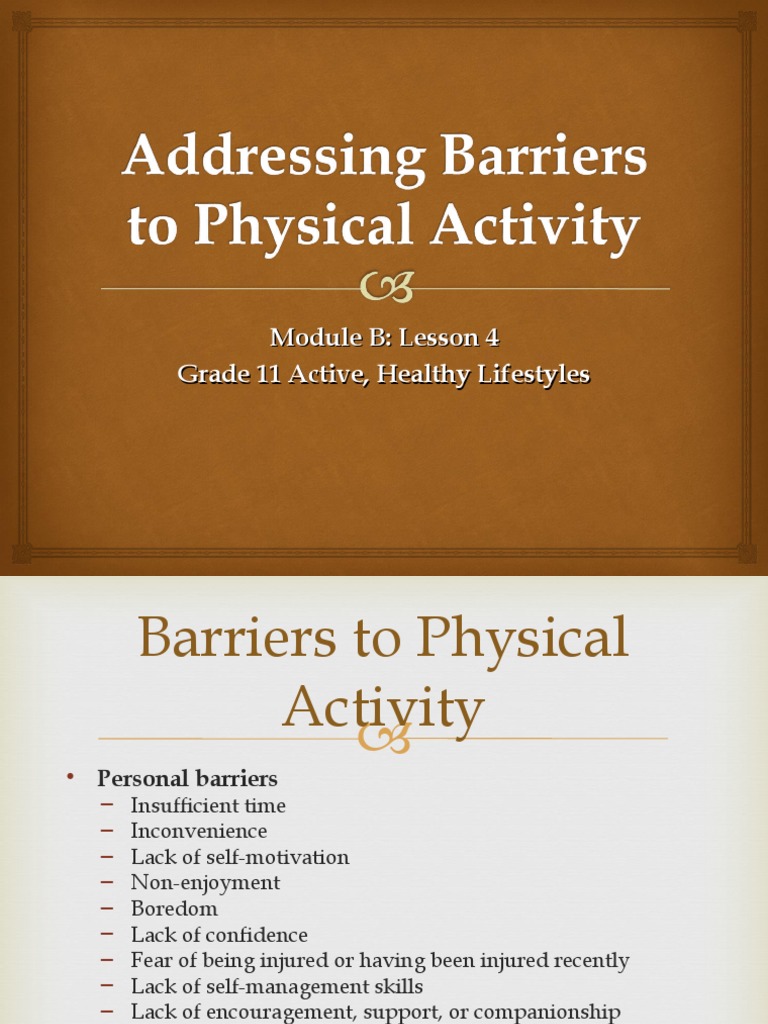 Overcoming Barriers to Physical Activity | PDF | Aerobic Exercise ...