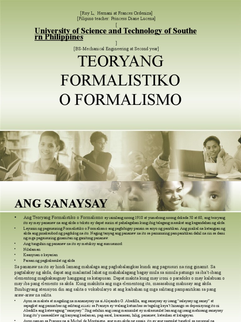 Teoryang Formalistiko O Formalismo Pdf