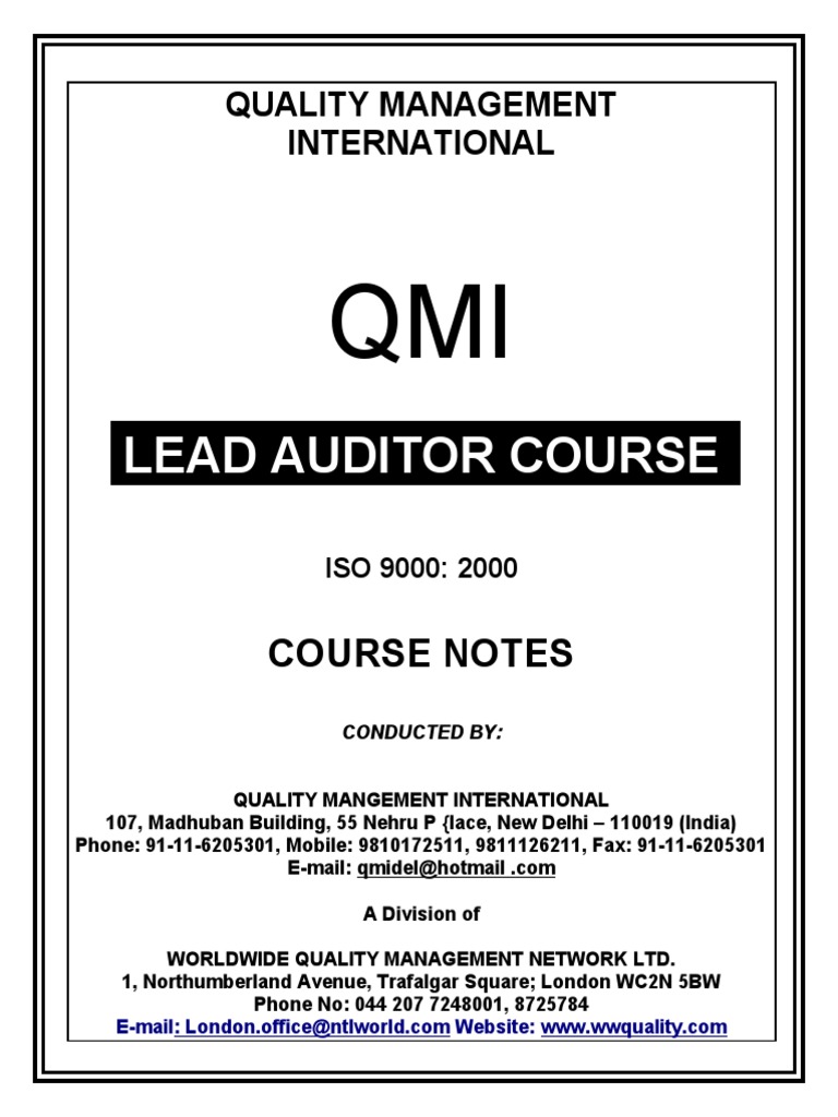ISO 9000 Lead Auditor Course Overview | PDF | Audit | Iso 9000