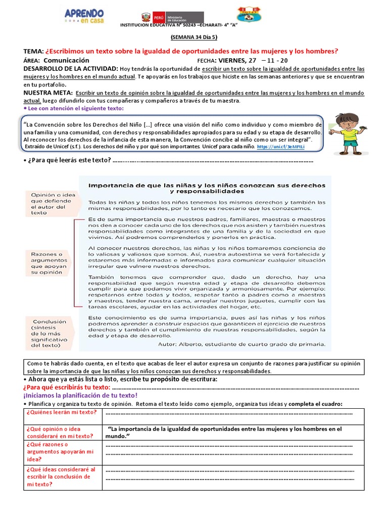 Igualdad de Oportunidades en la Comunidad | PDF | Unicef | Cognición