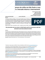 Formação de Preços Do Milho em São Paulo e Suas Conexões Com o Mercado Interno e Internacional