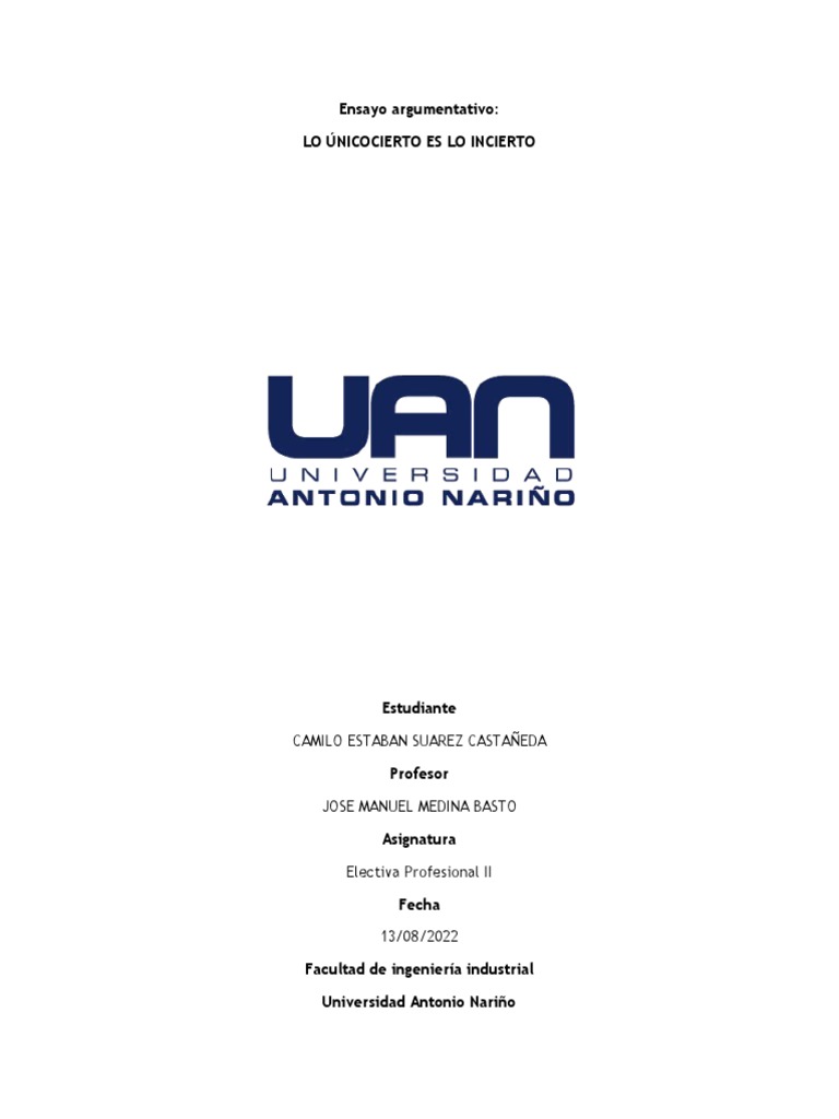Ensayo Argumentativo | PDF