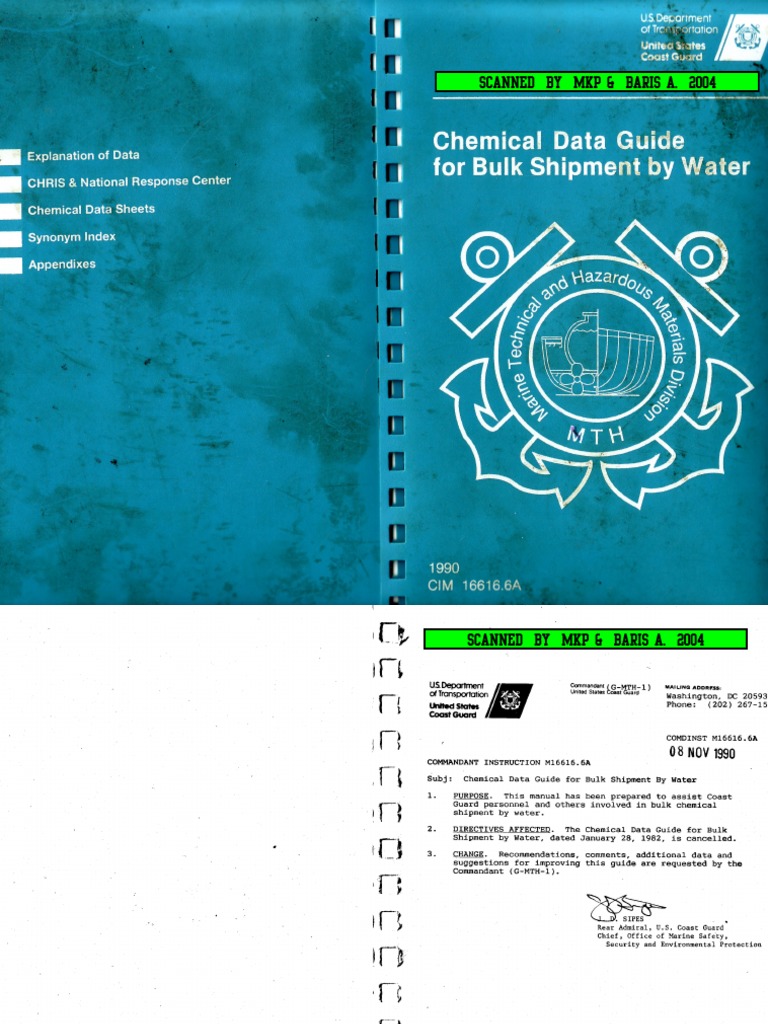 Chemical Data Guide For Bulk Shipment by Water Download Free PDF Pressure Odor