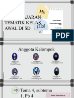 Pembelajaran Tematik Kelas Awal Di SD ¡Hol A!