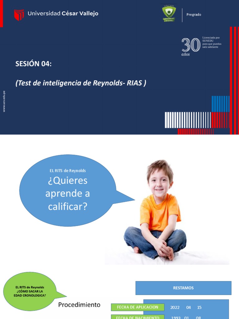 Calificación del Test RIAS de Reynolds | PDF