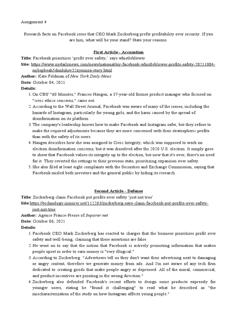 Assignment 4 | PDF | Facebook | Public Sphere