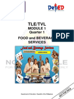 TLE TVL HE G9 G12 Q1 Module 1 Food and Beverage Services Week 1 Introduction To Food and Beverage Services