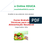 Curso T Cnicas para Uma Alimenta o Saud Vel Edc 26577