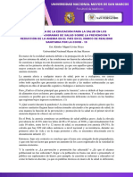 Ensayo: La eficiencia de la educación para la salud en los servicios y programas de salud sobre la prevención y reducción de la anemia en el país en el marco de realidad sanitaria por la Covid 19 - Kleider Miguel Livias Moya