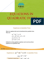 Equation in Quadratic Form