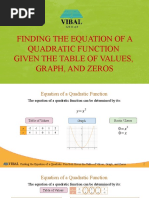 Finding The Equation of A Quadratic Function