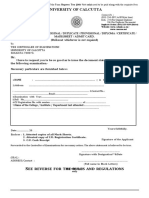 Application Form For Original - Certificate - Cu