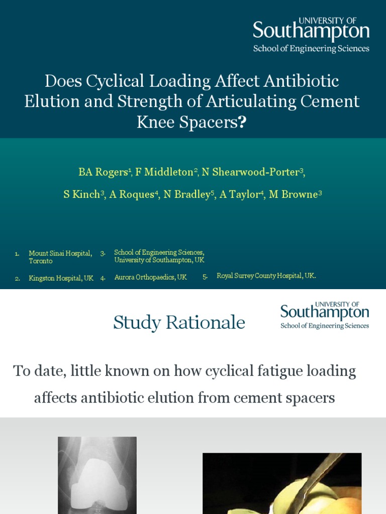 Antibiotic Elution From Dynamic Cement Knee Spacers PDF Antibiotics Medicine