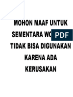 Mohon Maaf Untuk Sementara WC Umum Tidak Bisa Digunakan Karena Ada Kerusakan