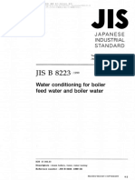 JIS B 8223 - 1999 Water Condition For Boiler Fed Water and Boiler Water