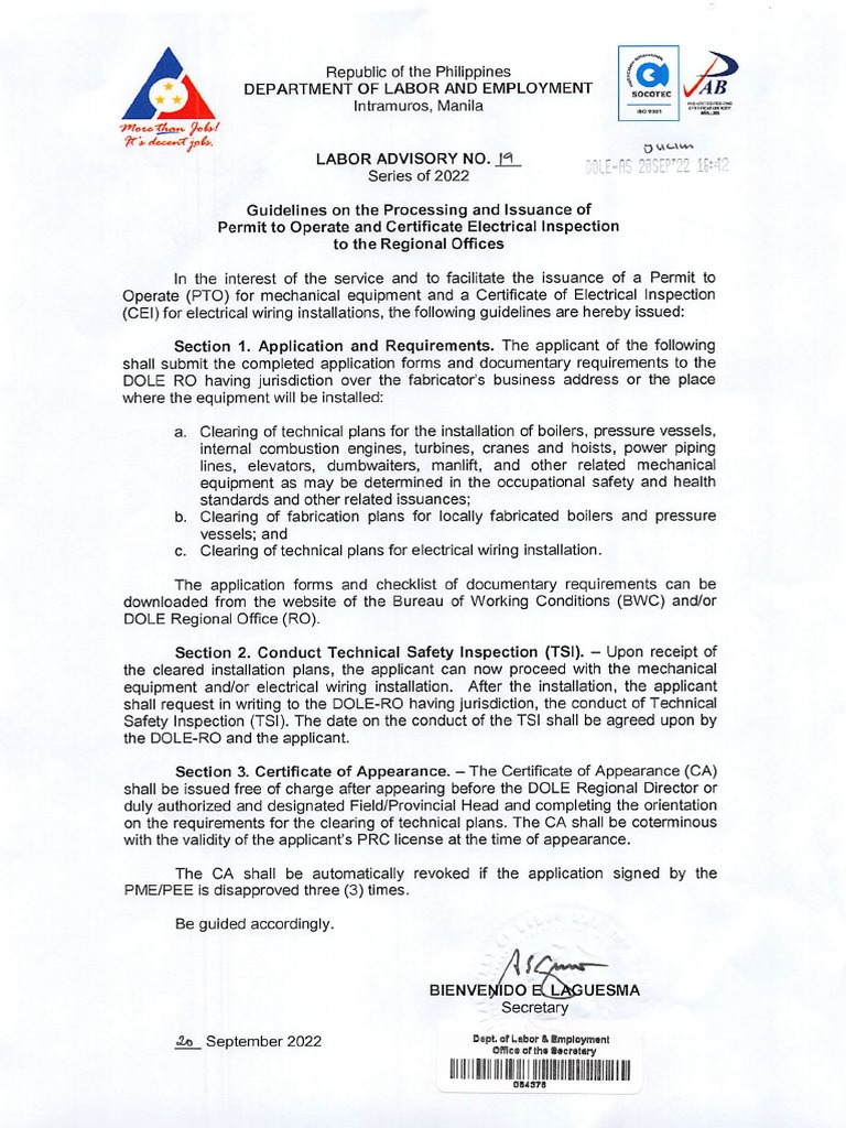 labor-advisory-no-19-22-guidelines-on-the-processing-and-issuance-of
