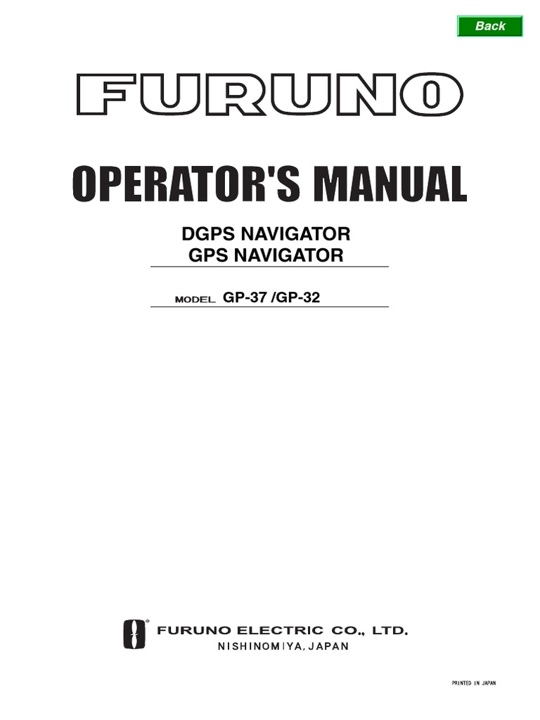 Furuno GP32 GP37 Operator's Manual | PDF | Geographic Data And