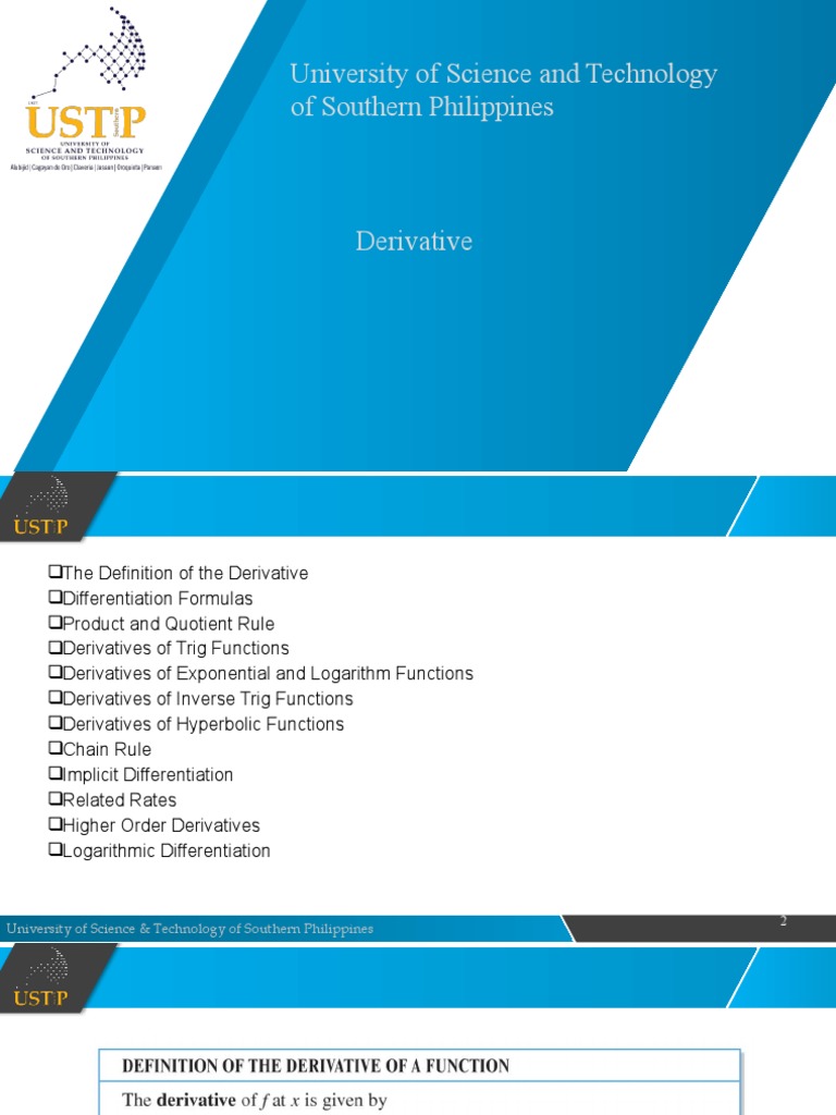 Comprehensive Guide to Derivatives | PDF | Derivative | Trigonometric ...