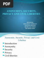 Anonymity, Security, Privacy and Civil Liberties