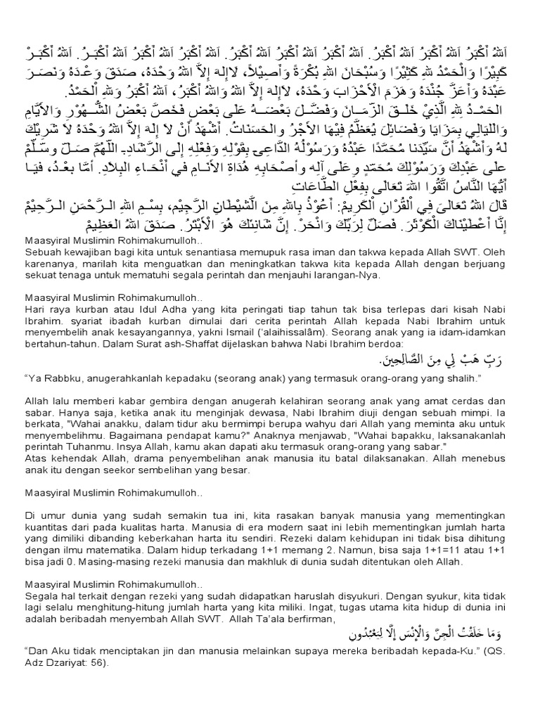 Khutbah Idul Adha PDF
