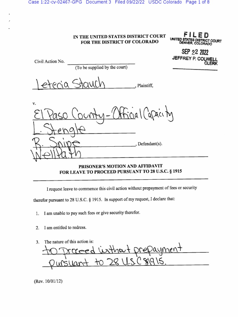 Motion For Leave To Proceed | PDF | Finance & Money Management ...