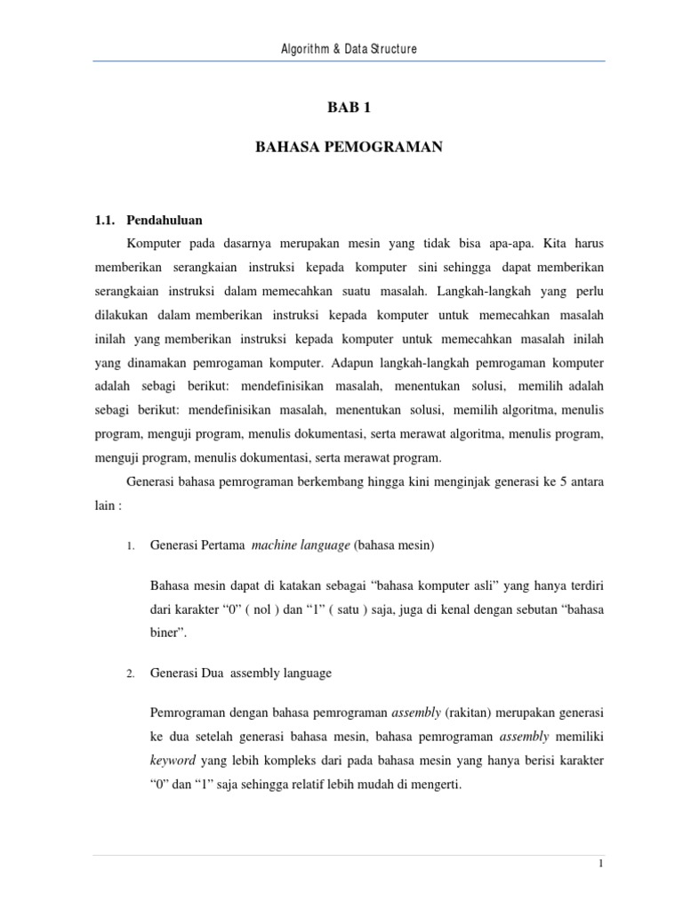 Pemrograman dan Struktur Data Dasar | PDF | Teknologi & Rekayasa