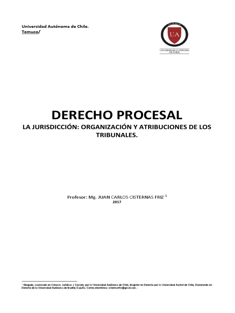 Organización y Atribuciones de Los Tribunales PDF Ley procesal