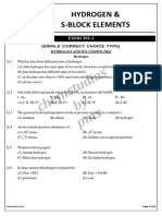 Hydrogen & S-Block Elements MCQ