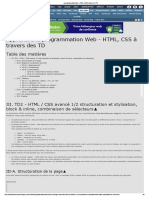 La Programmation Web - HTML, CSS À Travers Des TD