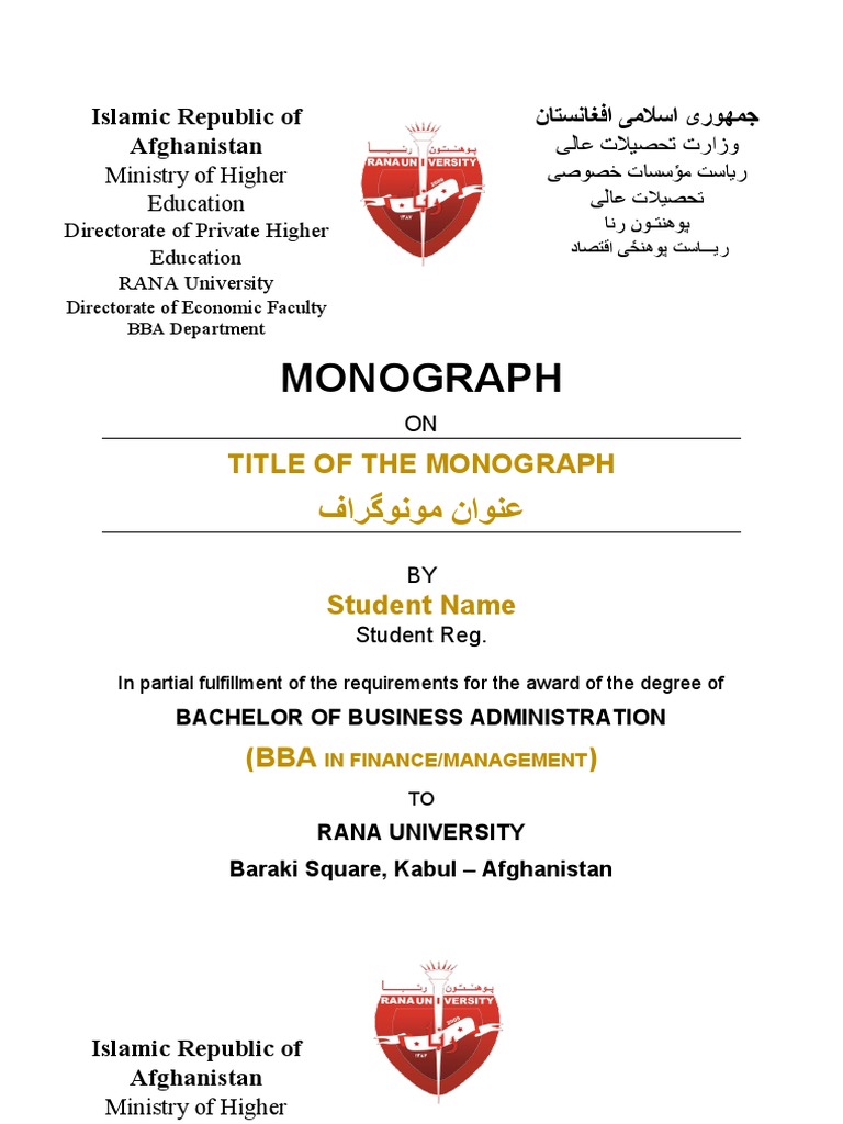 Monograph Format PDF Academic Degree Bachelor's Degree